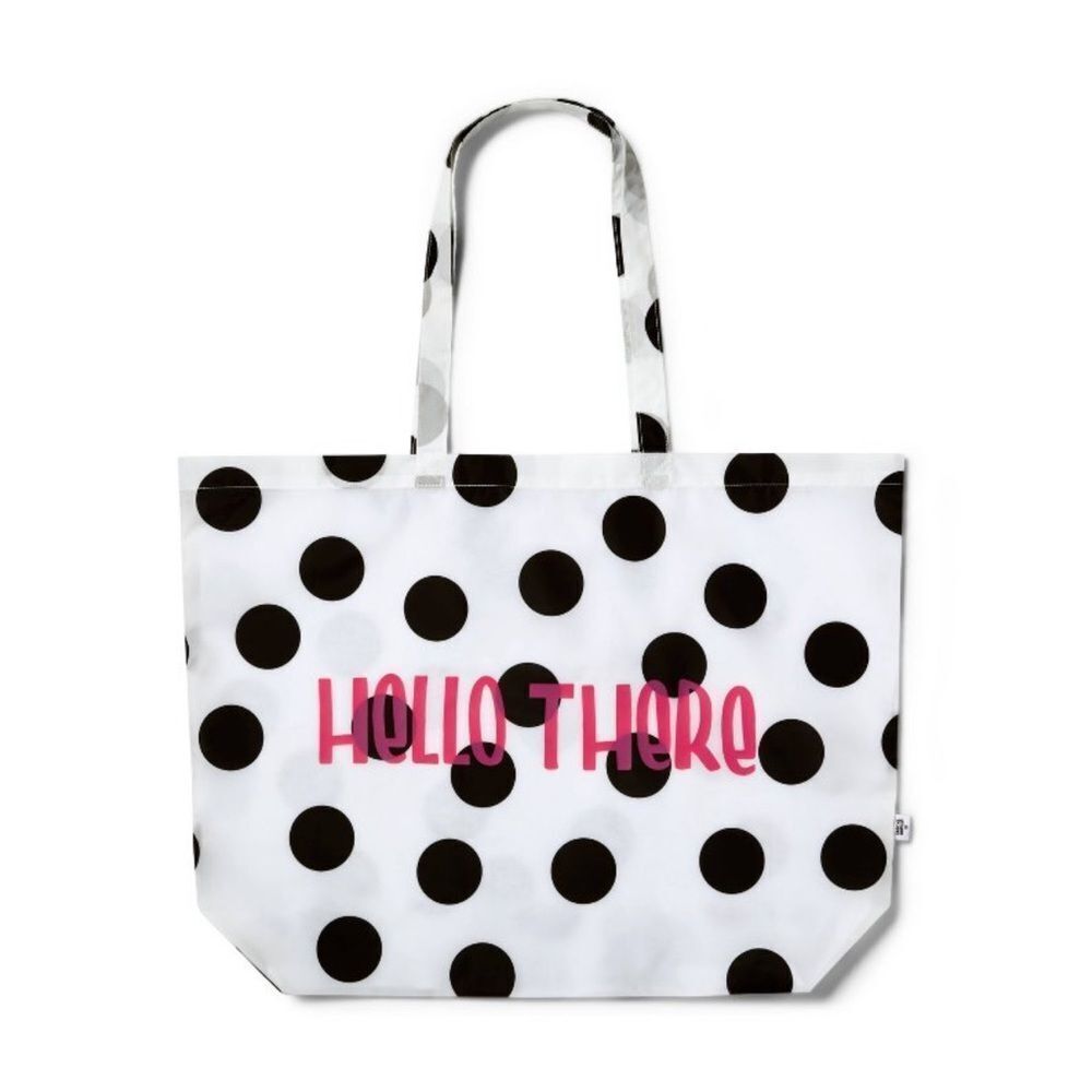 Tabitha Brown Hello There Polka Dot Reusable Packable Tote Bag